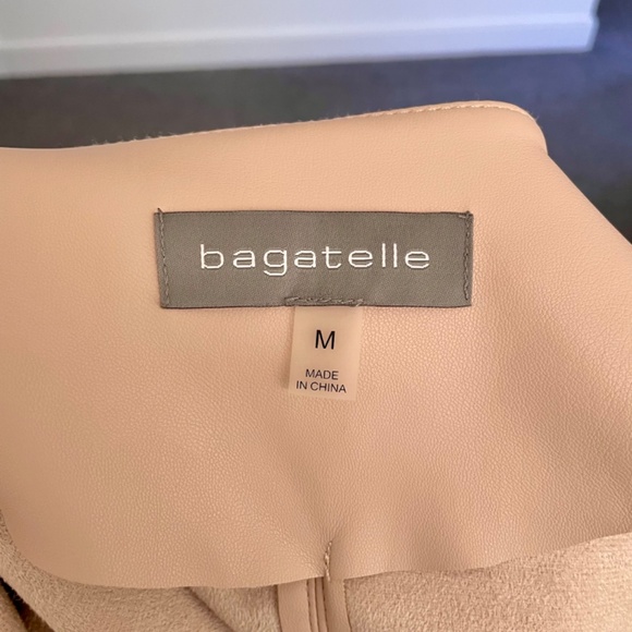 ** SOLD ** Brand New Bagatelle Blush Pink Faux Leather Drape Front Jacket. M - Picture 9 of 10